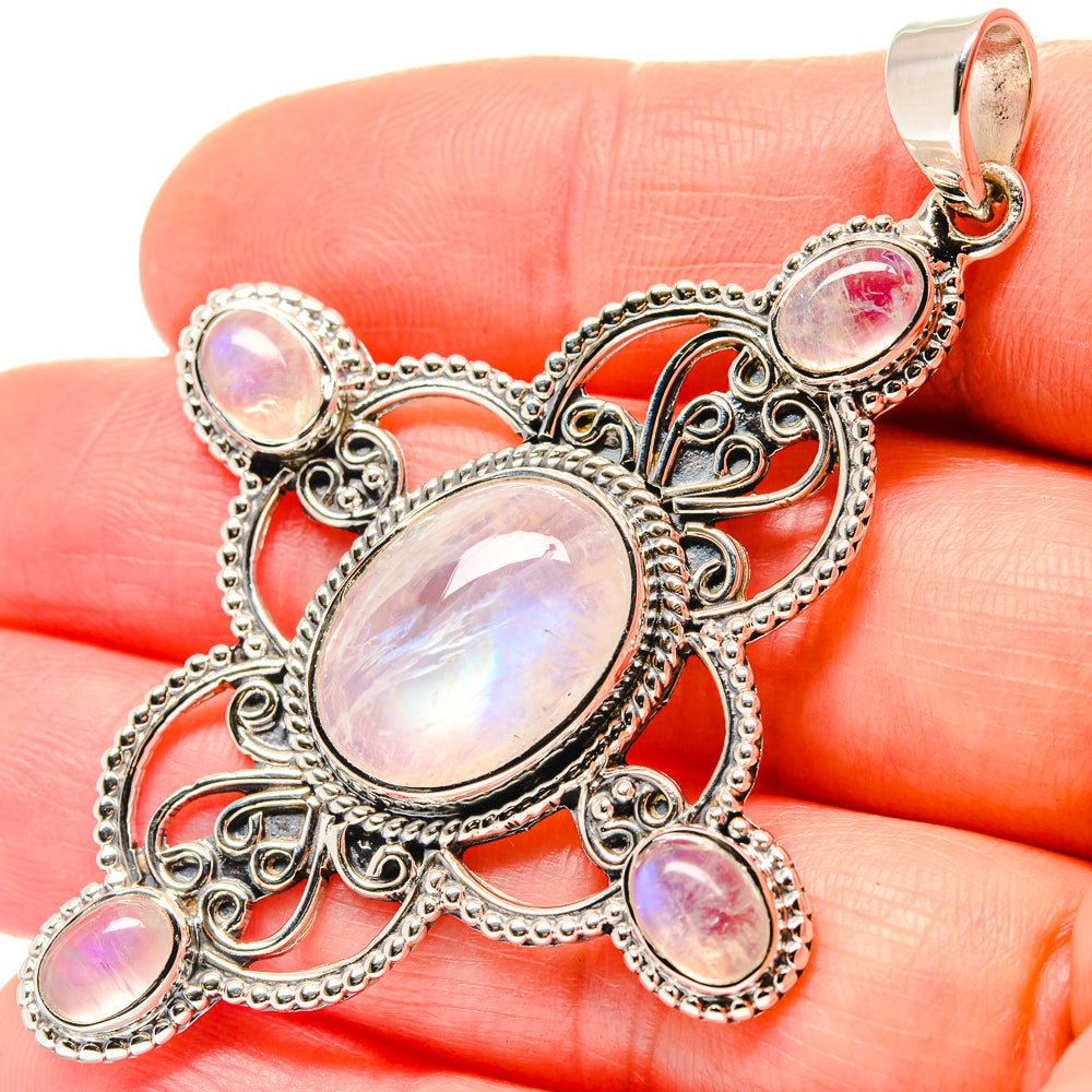 Rainbow Moonstone Pendants handcrafted by Ana Silver Co - PD19666