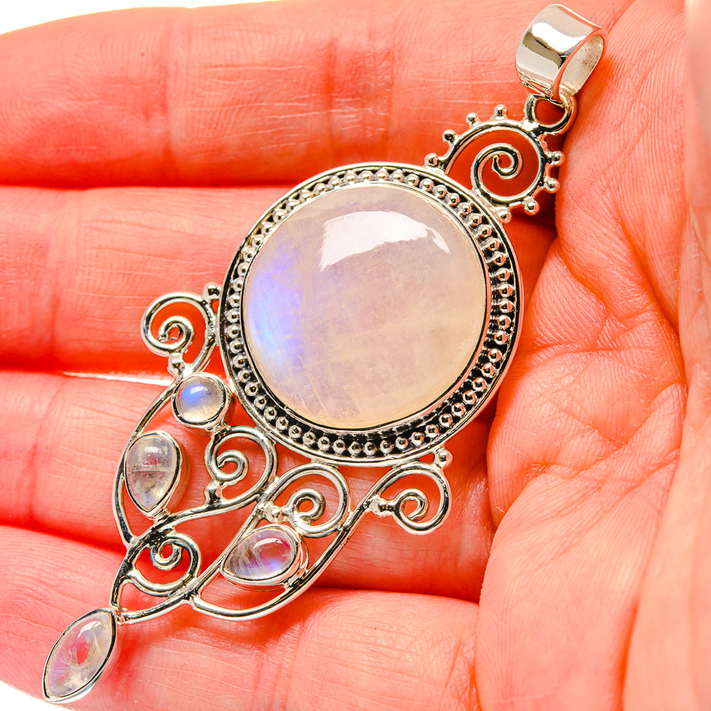 Rainbow Moonstone Pendants handcrafted by Ana Silver Co - PD19668