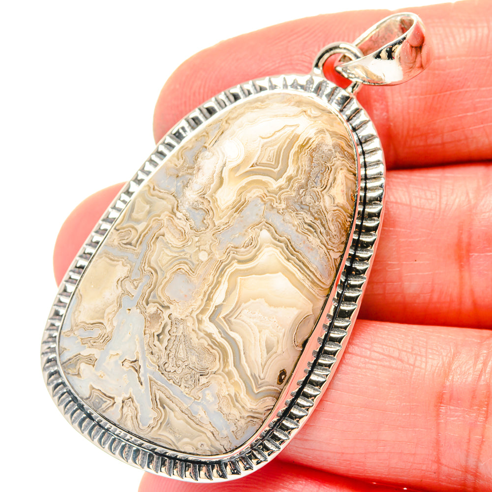 Laguna Lace Agate Pendants handcrafted by Ana Silver Co - PD19693