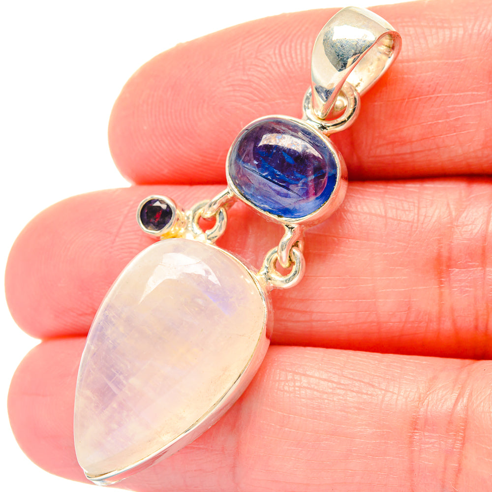 Rainbow Moonstone Pendants handcrafted by Ana Silver Co - PD19696