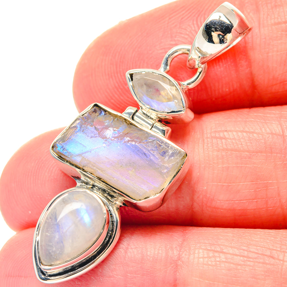 Rainbow Moonstone Pendants handcrafted by Ana Silver Co - PD19698