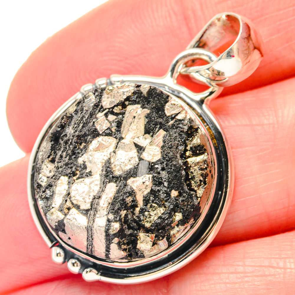 Pyrite Agate Pendants handcrafted by Ana Silver Co - PD19731