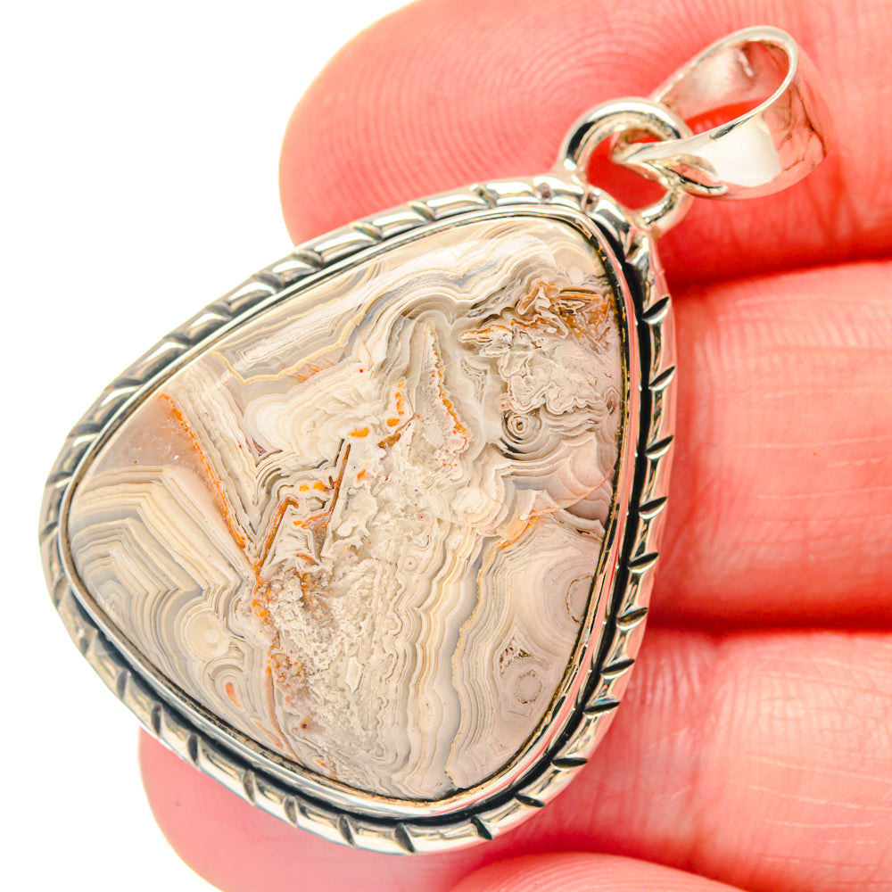 Laguna Lace Agate Pendants handcrafted by Ana Silver Co - PD19769