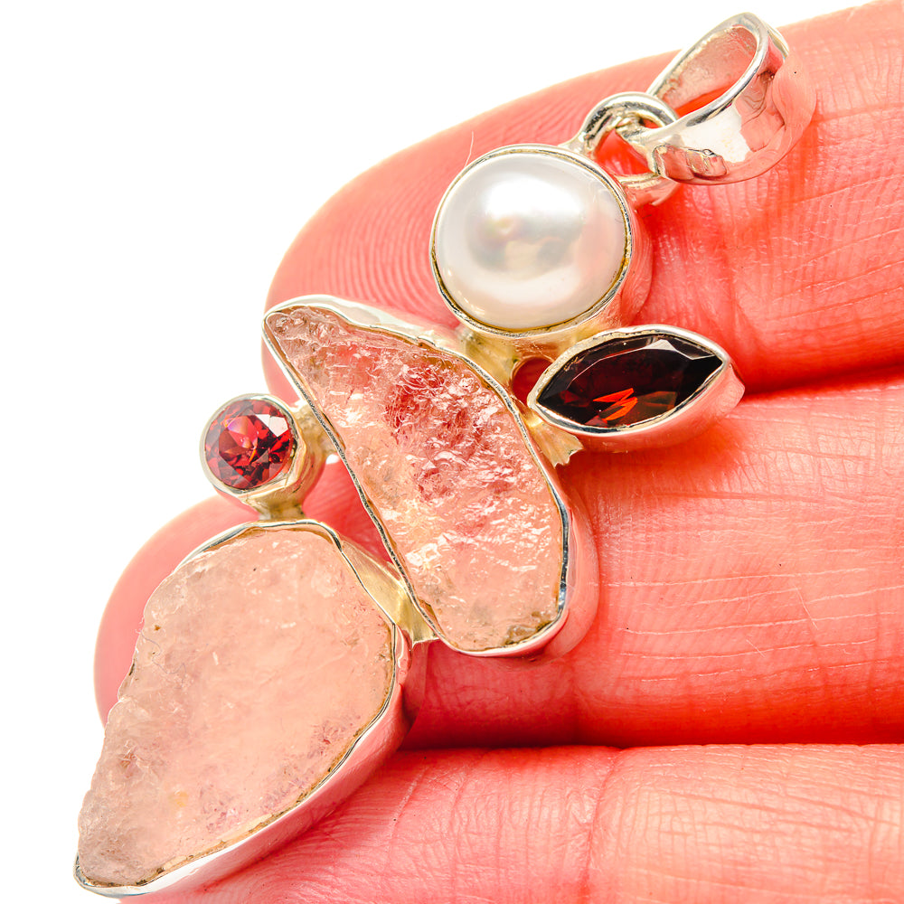 Rose Quartz Pendants handcrafted by Ana Silver Co - PD19794