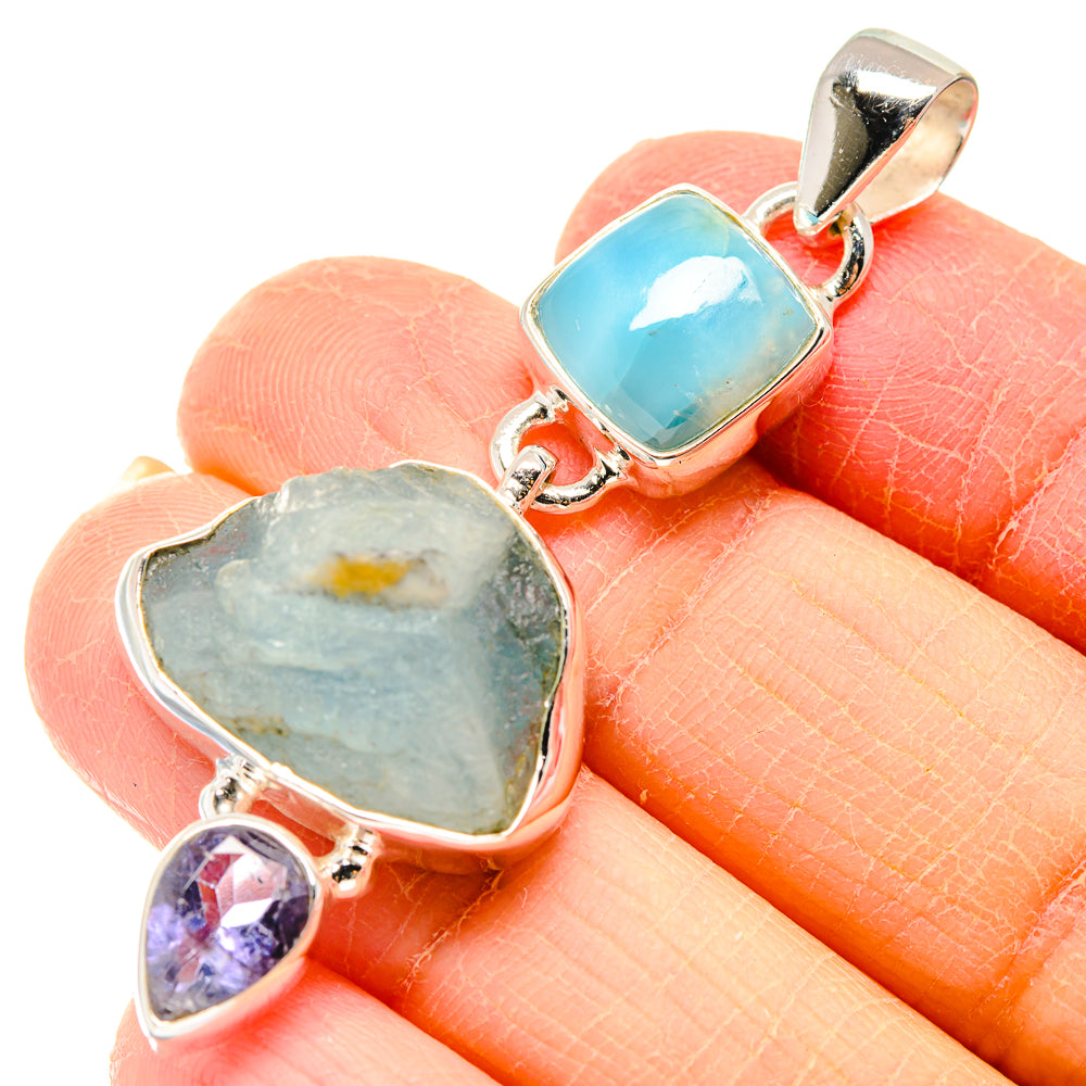 Aquamarine Pendants handcrafted by Ana Silver Co - PD19821