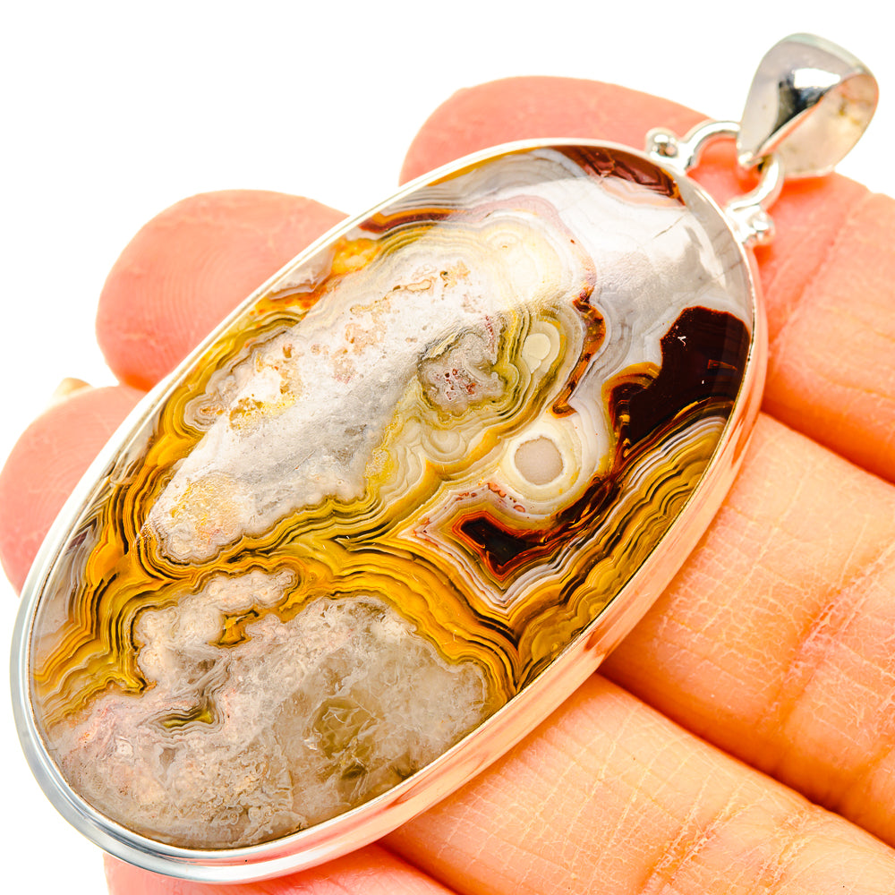 Laguna Lace Agate Pendants handcrafted by Ana Silver Co - PD19827