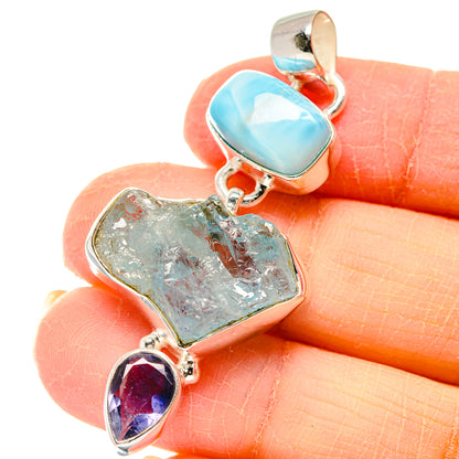 Aquamarine Pendants handcrafted by Ana Silver Co - PD19829