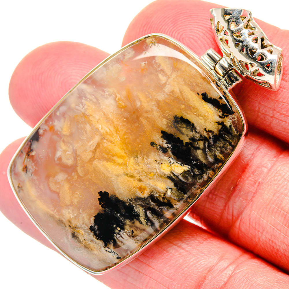 Plume Agate Pendants handcrafted by Ana Silver Co - PD19850