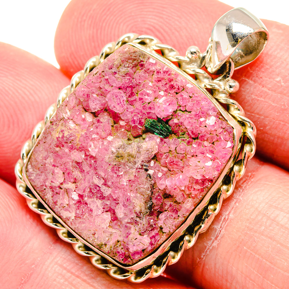 Cobalto Calcite Druzy Pendants handcrafted by Ana Silver Co - PD19871