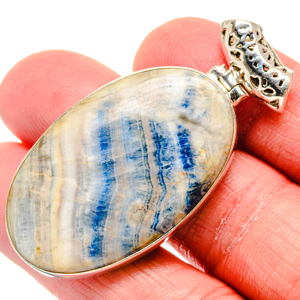 Blue Scheelite Pendants handcrafted by Ana Silver Co - PD19873