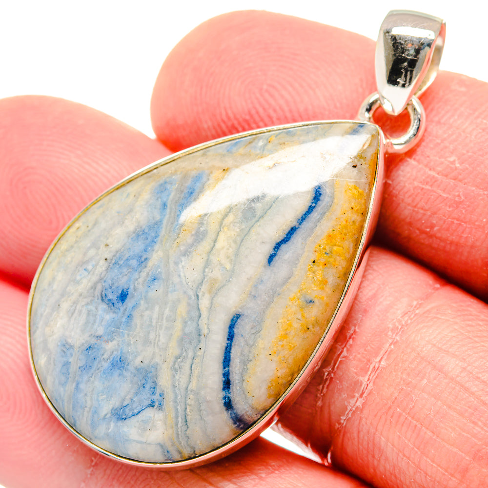 Blue Scheelite Pendants handcrafted by Ana Silver Co - PD19879