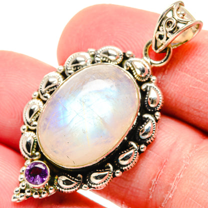 Rainbow Moonstone Pendants handcrafted by Ana Silver Co - PD19885
