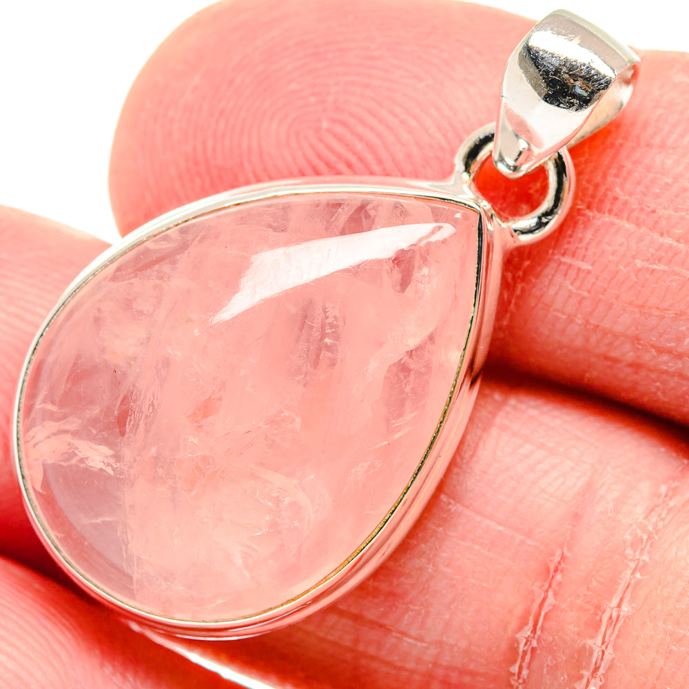 Rose Quartz Pendants handcrafted by Ana Silver Co - PD19886