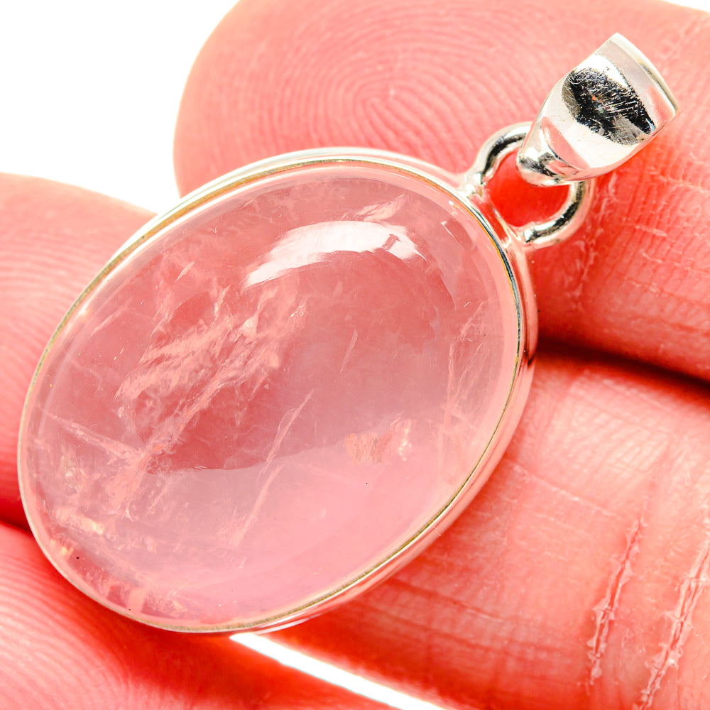 Rose Quartz Pendants handcrafted by Ana Silver Co - PD19887