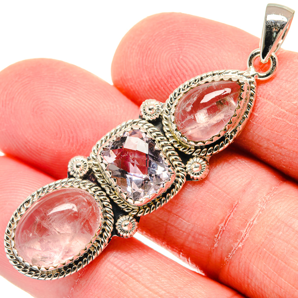Rose Quartz Pendants handcrafted by Ana Silver Co - PD19903
