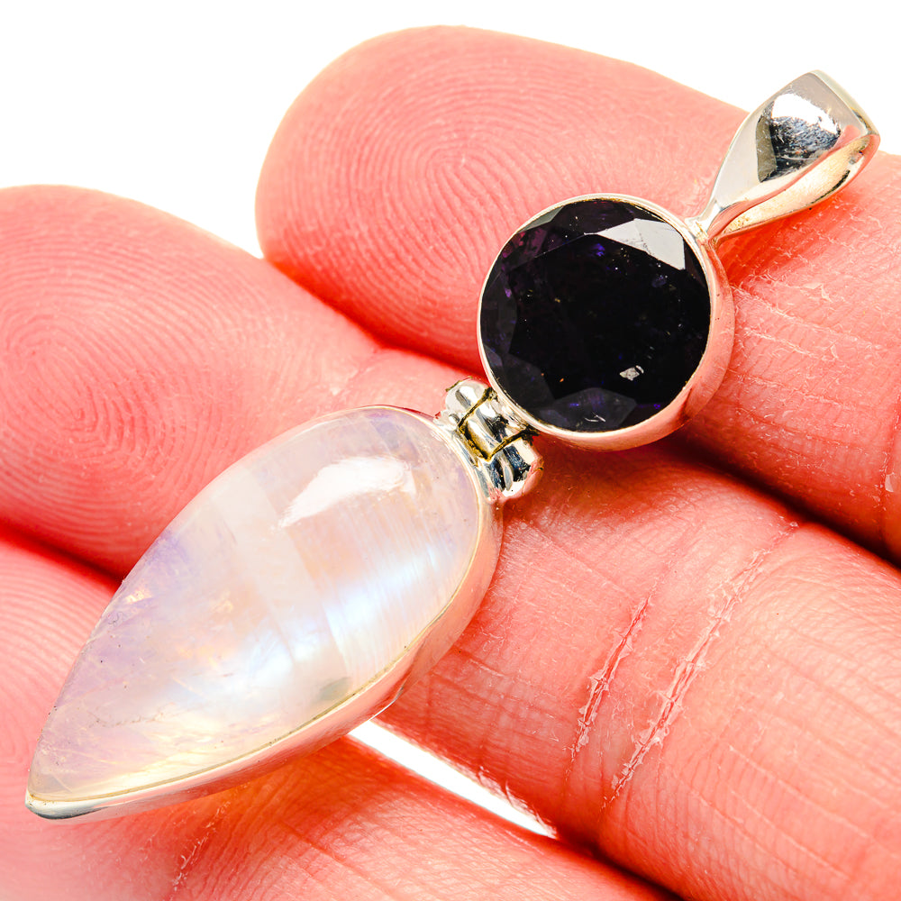 Rainbow Moonstone Pendants handcrafted by Ana Silver Co - PD19904