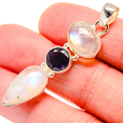 Rainbow Moonstone Pendants handcrafted by Ana Silver Co - PD19905