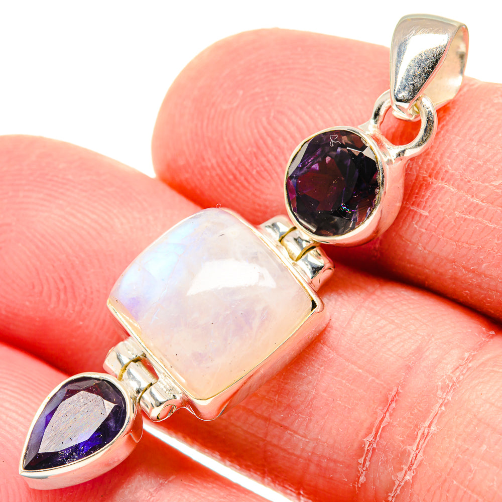 Rainbow Moonstone Pendants handcrafted by Ana Silver Co - PD19912