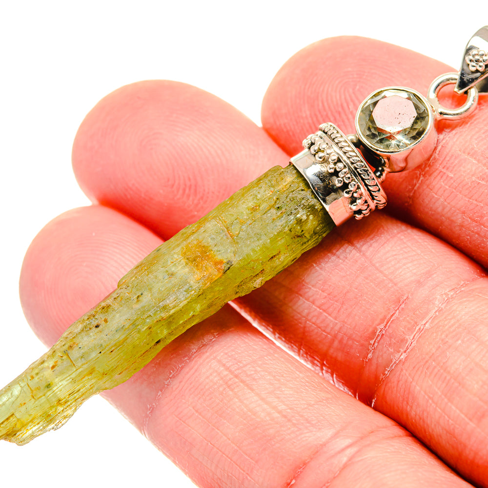 Green Kyanite Pendants handcrafted by Ana Silver Co - PD19915
