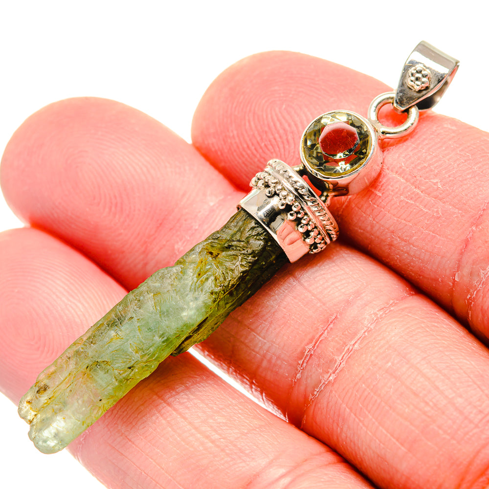 Green Kyanite Pendants handcrafted by Ana Silver Co - PD19917
