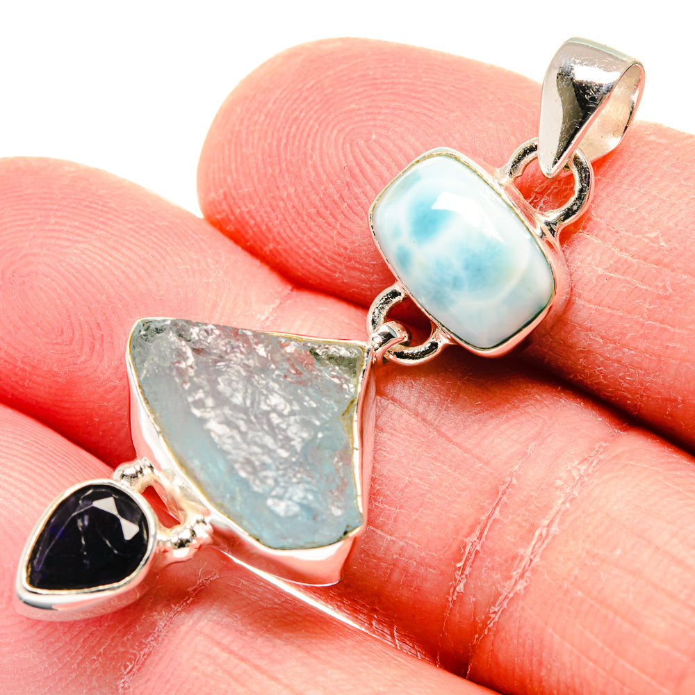 Aquamarine Pendants handcrafted by Ana Silver Co - PD19934
