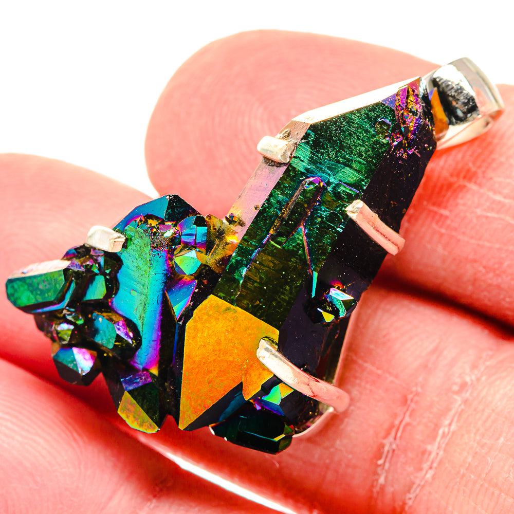 Titanium Sunshine Druzy Pendants handcrafted by Ana Silver Co - PD19941