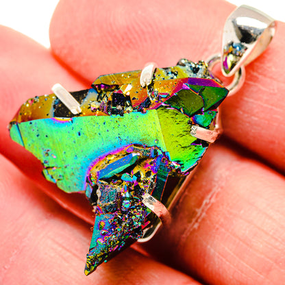 Titanium Sunshine Druzy Pendants handcrafted by Ana Silver Co - PD19947