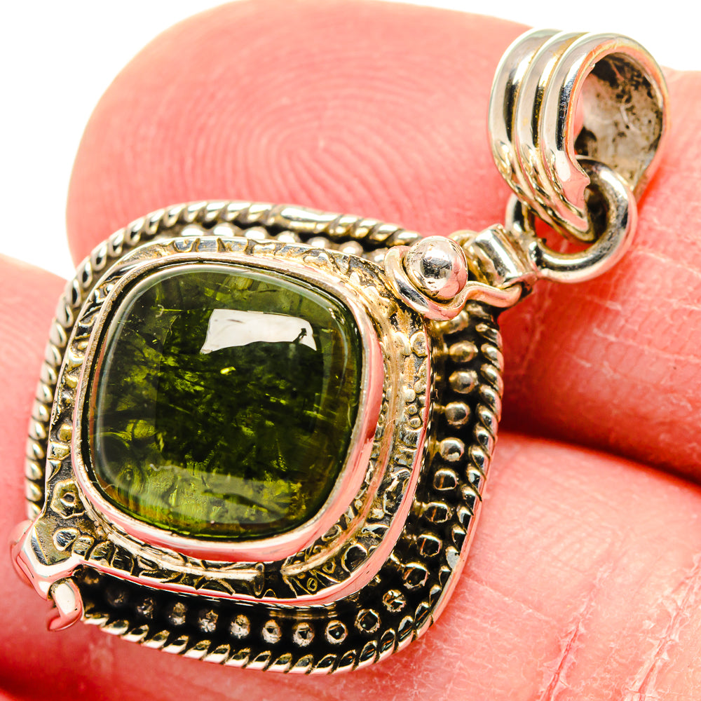 Green Tourmaline Pendants handcrafted by Ana Silver Co - PD19960