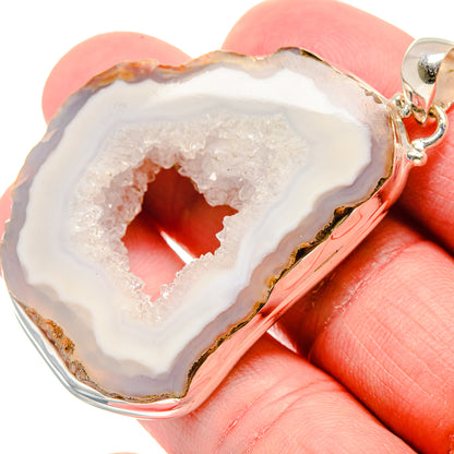 White Geode Slice Pendants handcrafted by Ana Silver Co - PD19970
