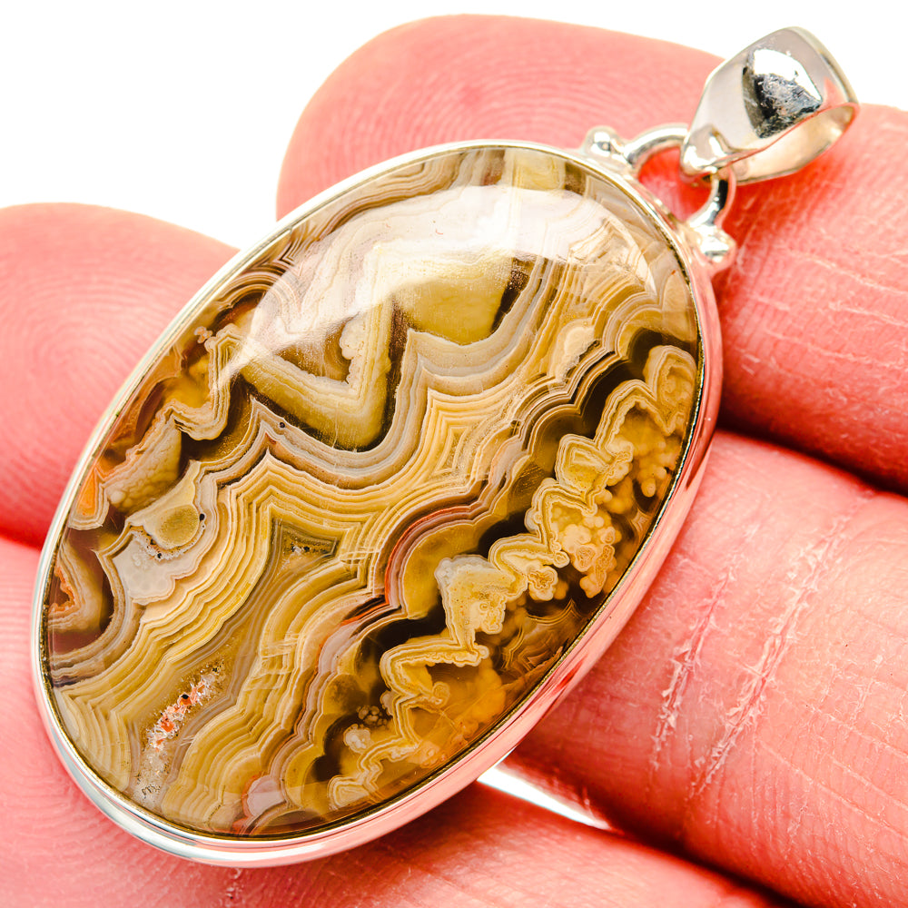 Laguna Lace Agate Pendants handcrafted by Ana Silver Co - PD19975
