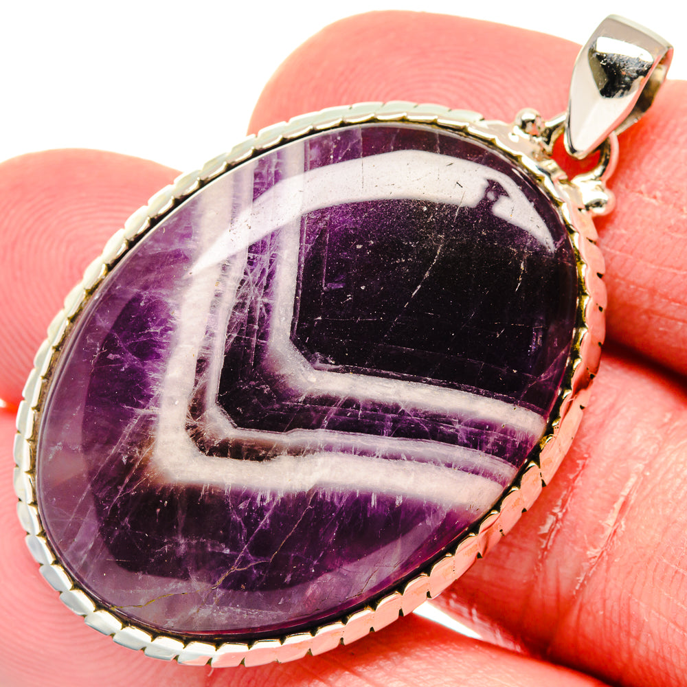 Chevron Amethyst Pendants handcrafted by Ana Silver Co - PD20008