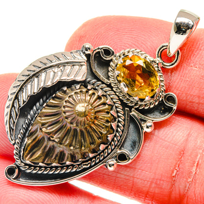 Pyrite Fossil Pendants handcrafted by Ana Silver Co - PD20015