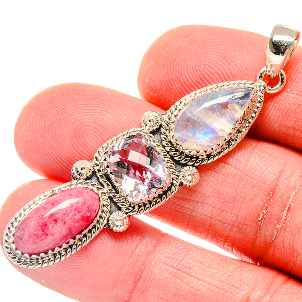 Rainbow Moonstone Pendants handcrafted by Ana Silver Co - PD20026