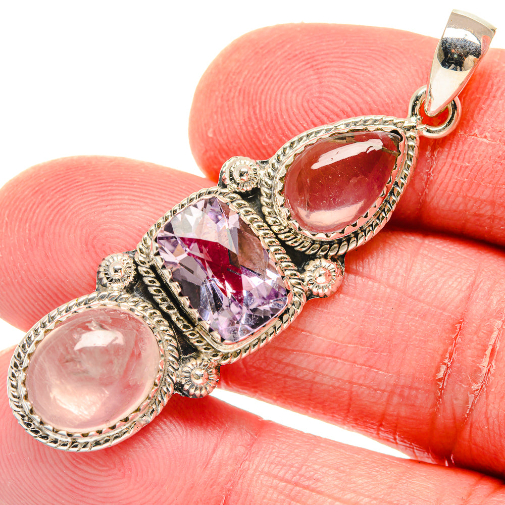 Rose Quartz Pendants handcrafted by Ana Silver Co - PD20027
