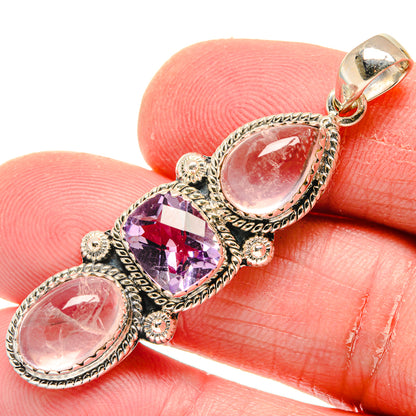 Rose Quartz Pendants handcrafted by Ana Silver Co - PD20030