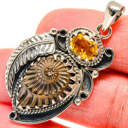 Pyrite Fossil Pendants handcrafted by Ana Silver Co - PD20044