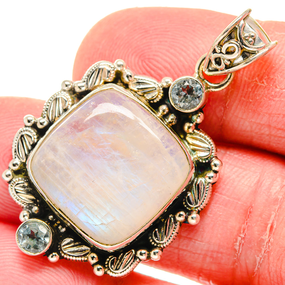 Rainbow Moonstone Pendants handcrafted by Ana Silver Co - PD20046