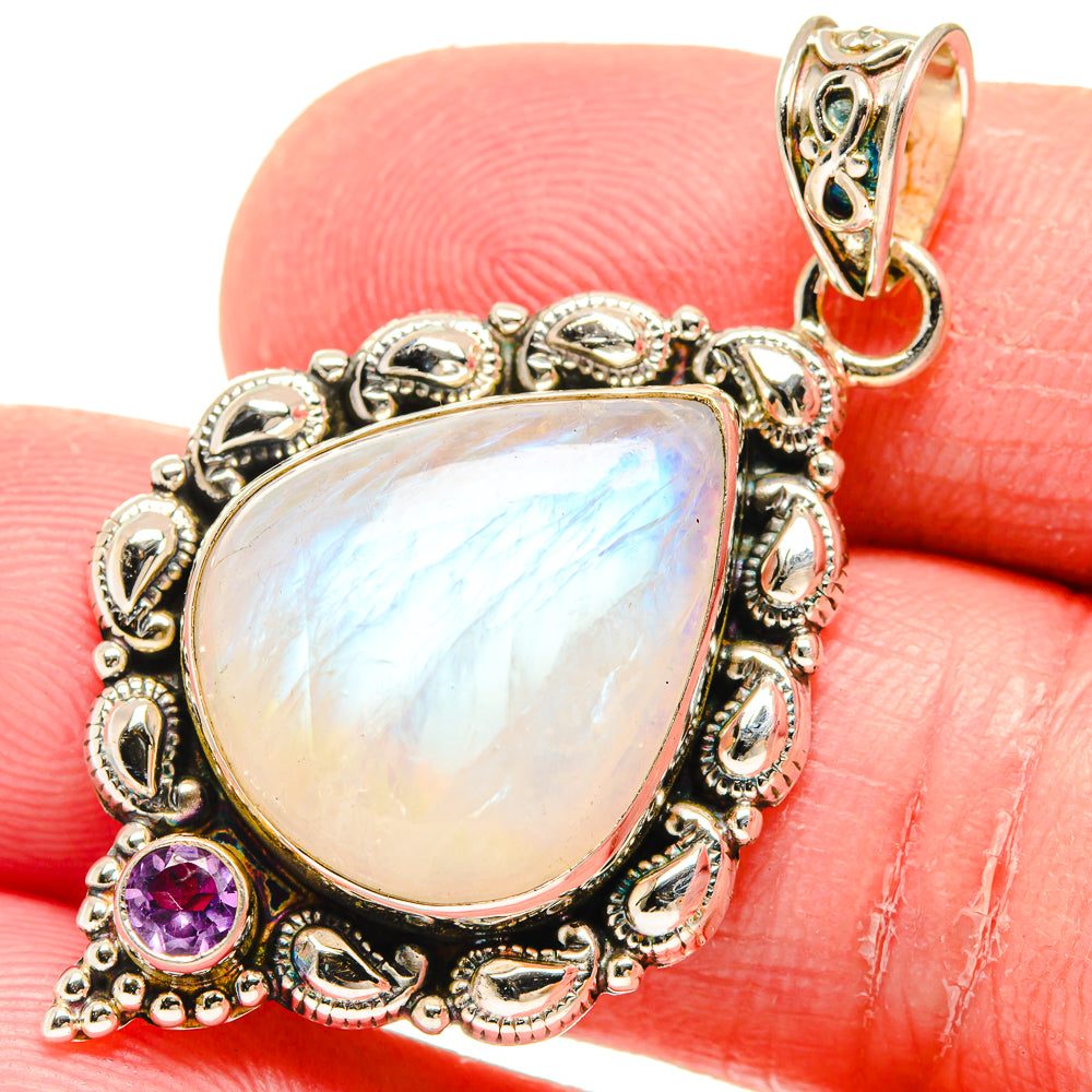 Rainbow Moonstone Pendants handcrafted by Ana Silver Co - PD20047