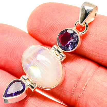 Rainbow Moonstone Pendants handcrafted by Ana Silver Co - PD20056