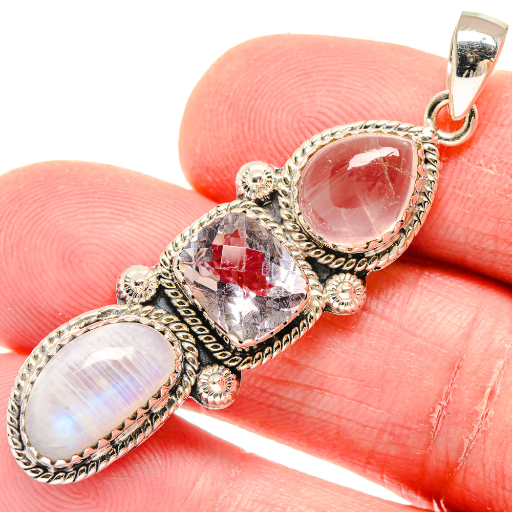 Rainbow Moonstone Pendants handcrafted by Ana Silver Co - PD20058