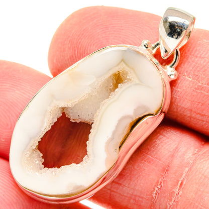 White Geode Slice Pendants handcrafted by Ana Silver Co - PD20064