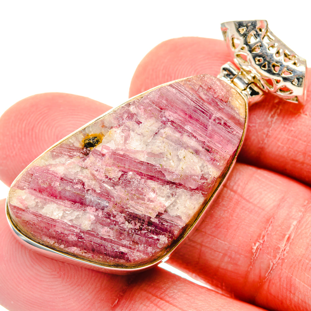 Pink Tourmaline In Quartz Pendants handcrafted by Ana Silver Co - PD20069