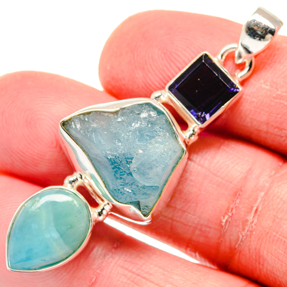 Aquamarine Pendants handcrafted by Ana Silver Co - PD20072