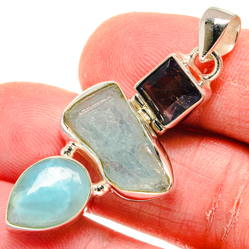 Aquamarine Pendants handcrafted by Ana Silver Co - PD20081