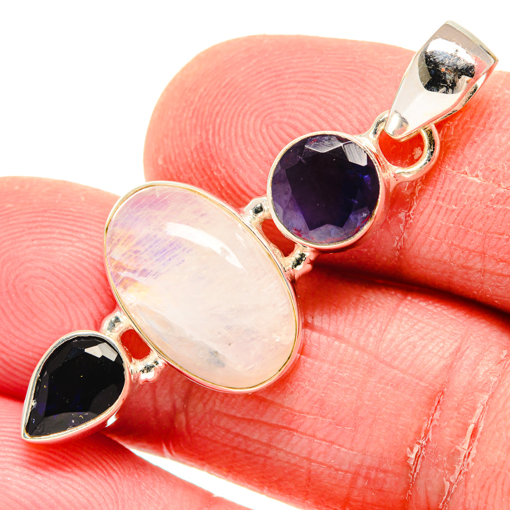 Rainbow Moonstone Pendants handcrafted by Ana Silver Co - PD20082