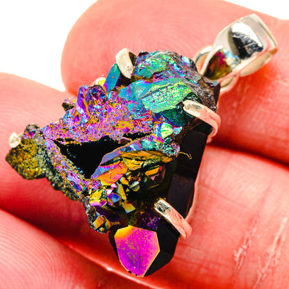 Titanium Sunshine Druzy Pendants handcrafted by Ana Silver Co - PD20089