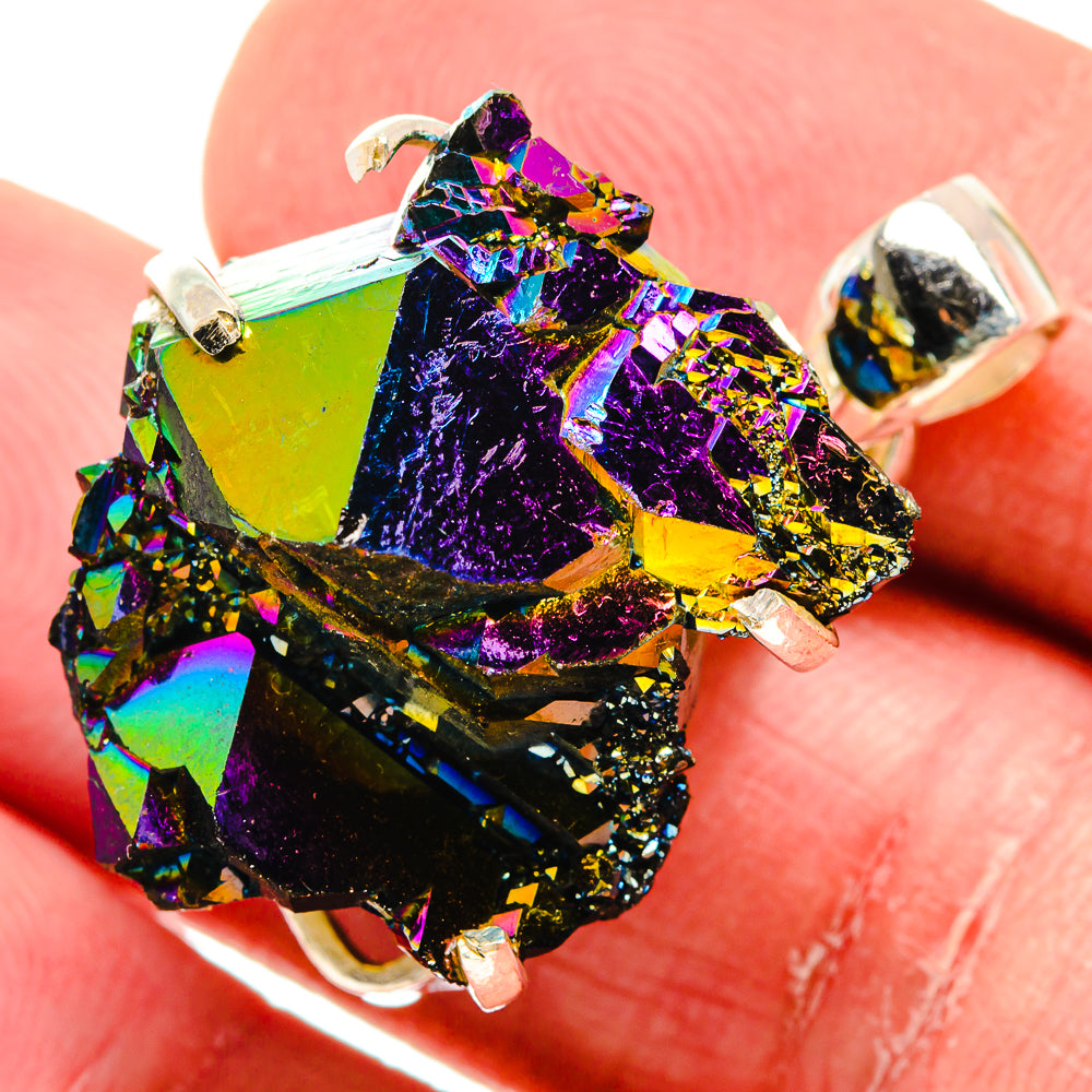 Titanium Sunshine Druzy Pendants handcrafted by Ana Silver Co - PD20090