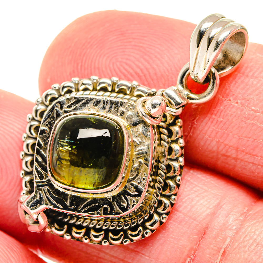 Green Tourmaline Pendants handcrafted by Ana Silver Co - PD20103
