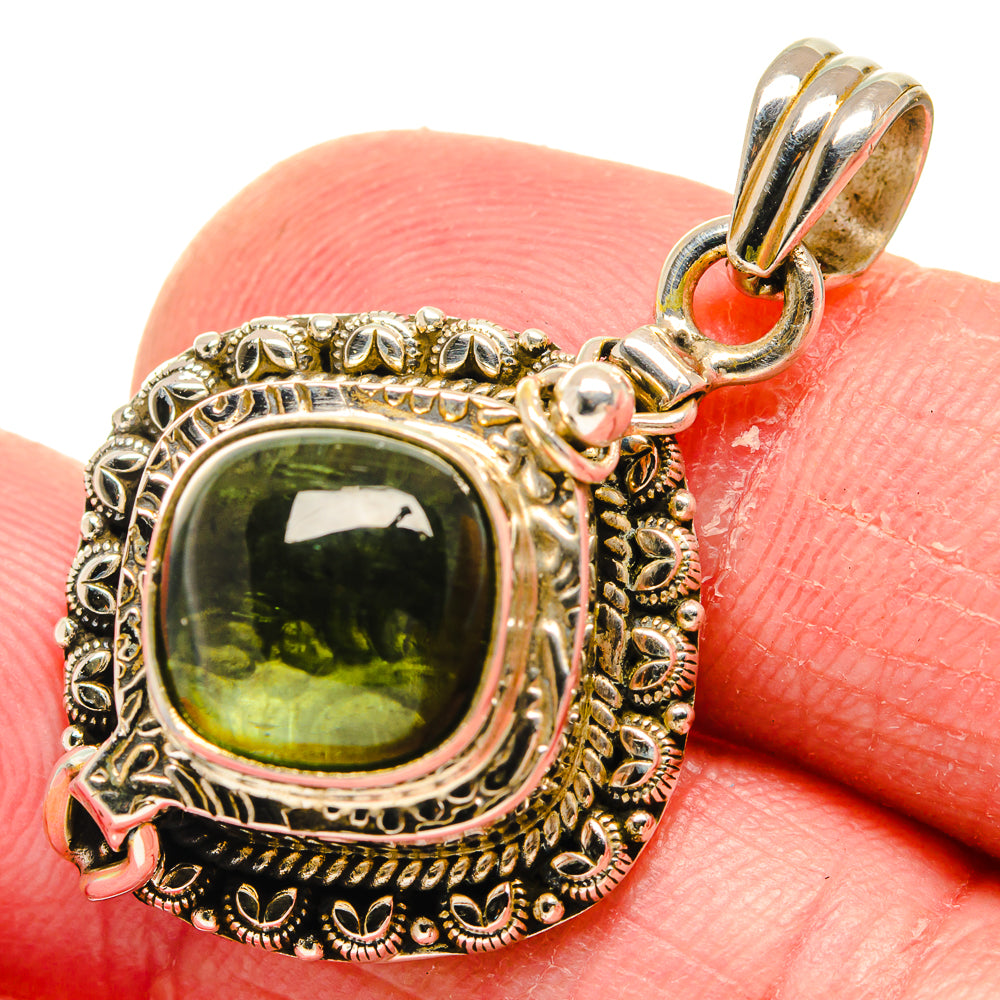 Green Tourmaline Pendants handcrafted by Ana Silver Co - PD20112