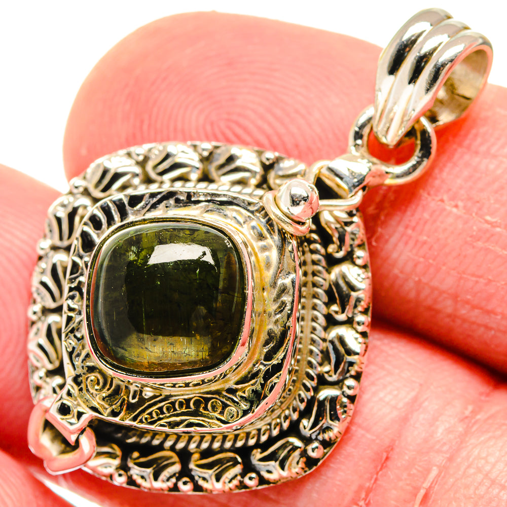 Green Tourmaline Pendants handcrafted by Ana Silver Co - PD20113